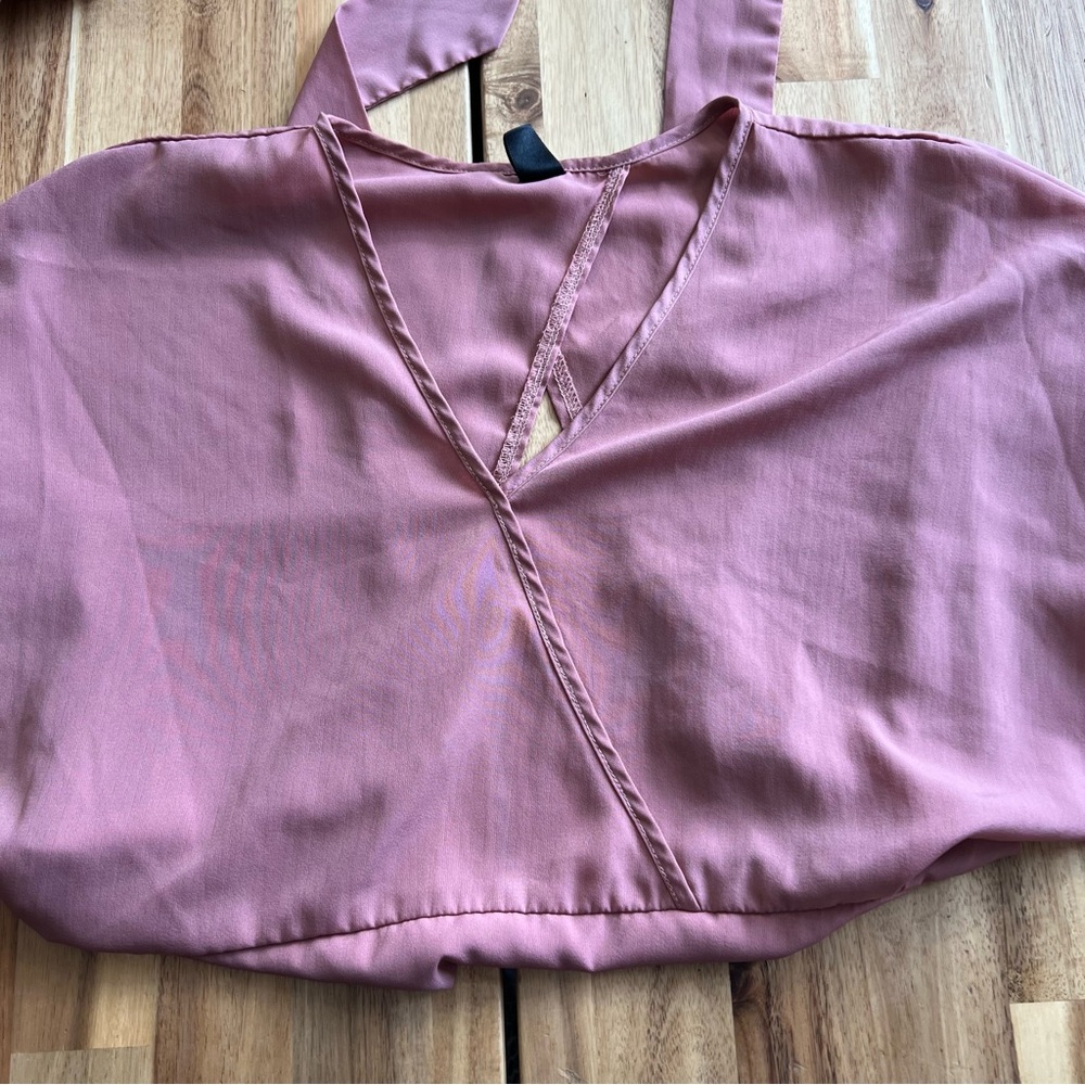 “SHEIN Mauve Pink Wrap Crop Top – Size Small”